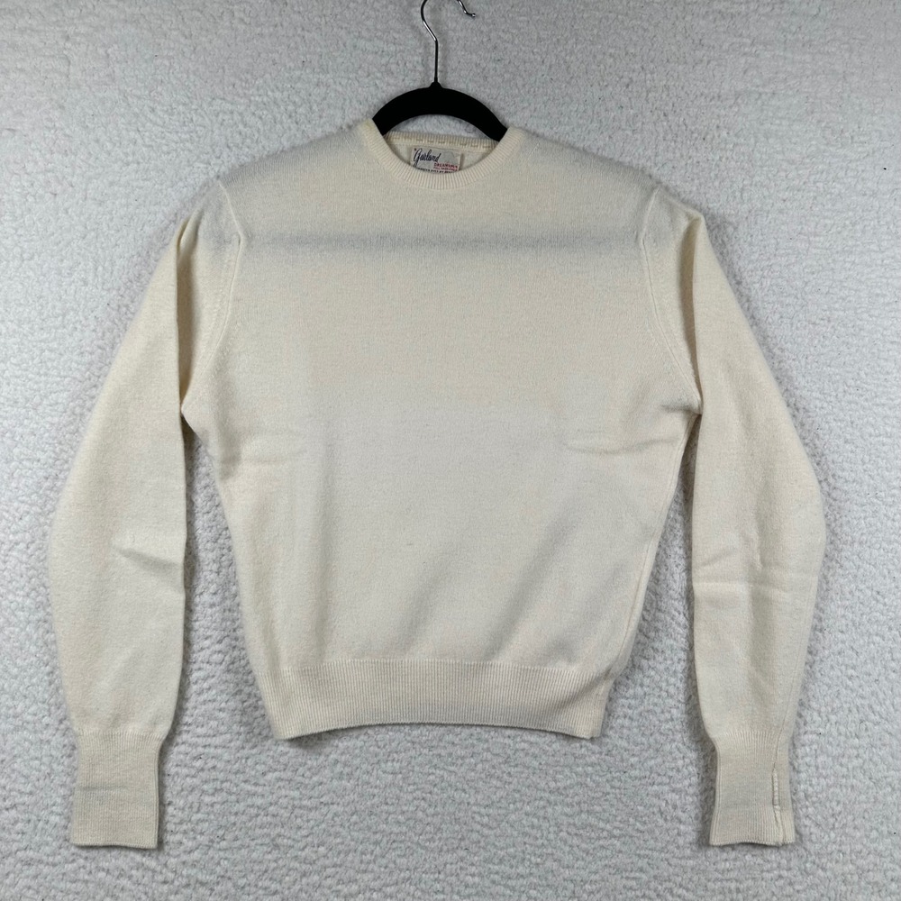 Vintage Garland Sweater Womens Dreamspun Crewneck Ivory Wool Knit Coquette Retro